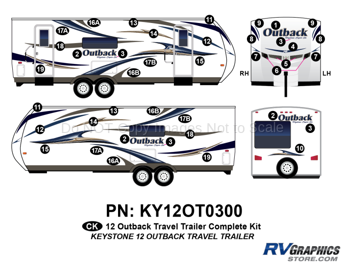 2012 Outback Travel Trailer Complete Graphics Kit