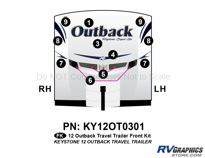 2012 Outback Travel Trail Front Graphics Kit