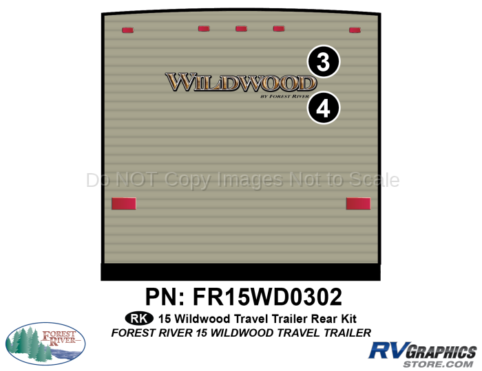 2 Piece 2015 Wildwood TT  Rear Graphics Kit