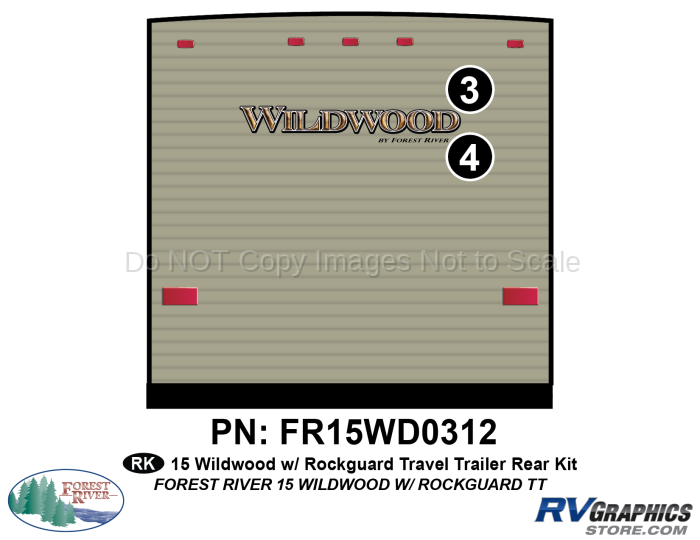 2 Piece 2015 Wildwood TT Rear Graphics Kit