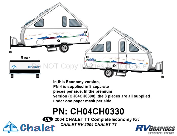 20 Piece 2004 Chalet TT Complete Economy Graphics Kit