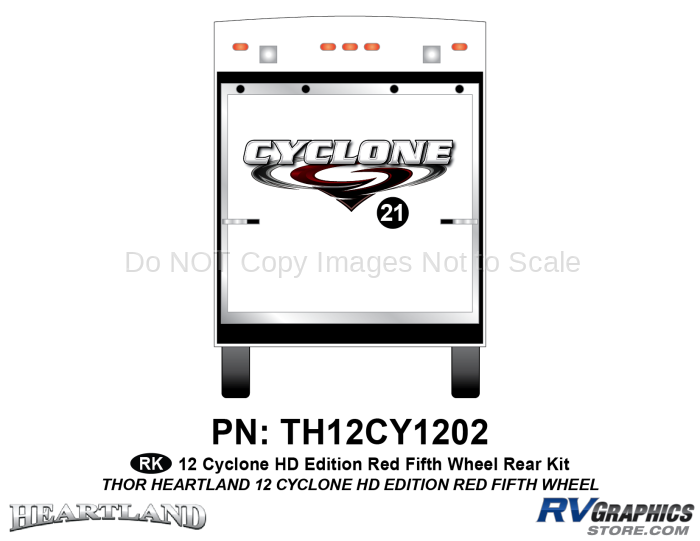 1 Piece 2012 Cyclone FW Rear Graphics Kit Red Version