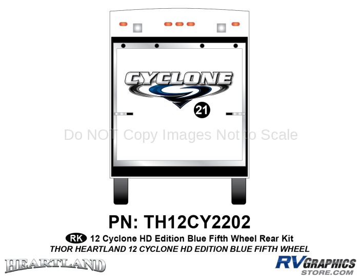 1 Piece 2012 Cyclone FW Rear Graphics Kit Blue Version