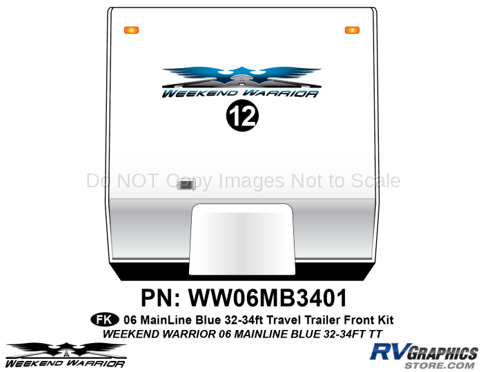 1 piece 2006 Warrior Mainline 32-34' TT Front Graphics Kit