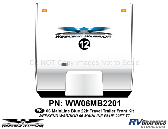 1 piece 2006 Warrior Mainline 26-30' TT Front Graphics Kit