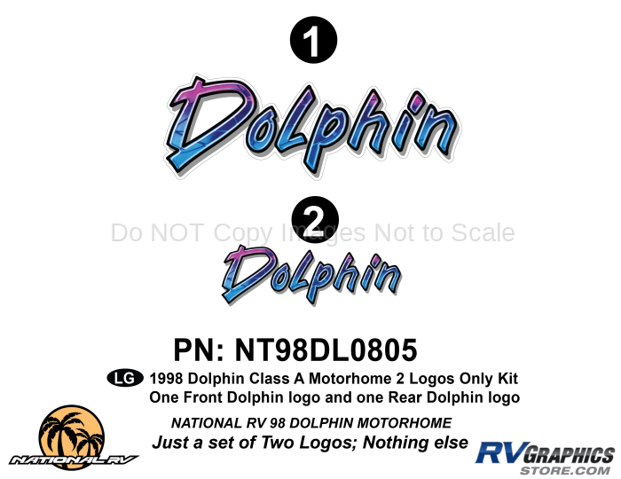 2 Piece 1998 Dolphin MH Logo  Kit