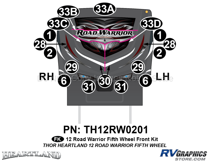 2012 Heartland Road Warrior Front Graphics Kit