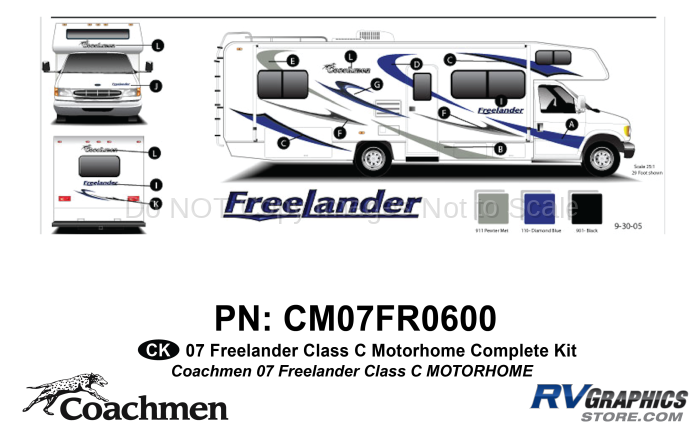 27 Piece 2007 Freelander Class C MH Complete Graphics Kit