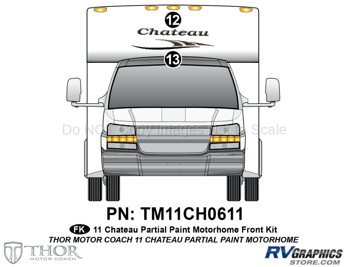 2 Piece 2011 Chateau Part Paint Class C Front Graphics Kit