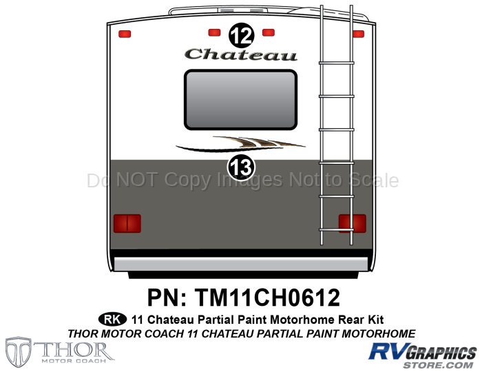 2 Piece 2011 Chateau Part Paint Class C Rear Graphics Kit