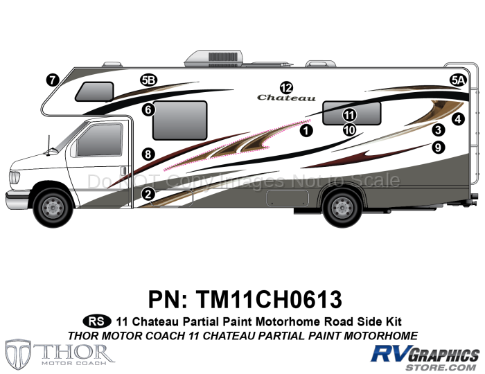 14 Piece 2011 Chateau Part Paint Class C Roadside Graphics Kit