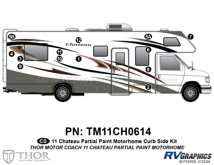 14 Piece 2011 Chateau Part Paint Class C Curbside Graphics Kit