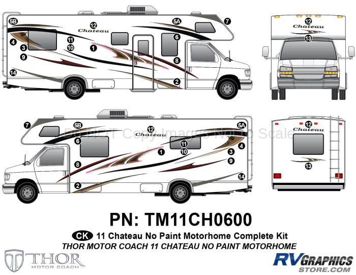 32 Piece 2011 Chateau Class C Complete Graphics Kit