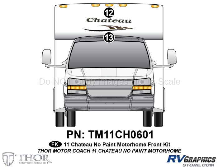 2 Piece 2011 Chateau Class C Front Graphics Kit