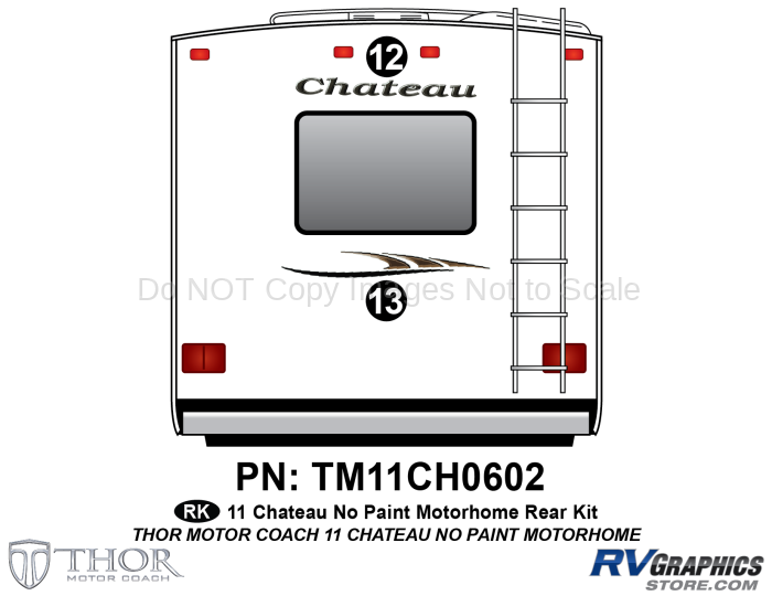 2 Piece 2011 Chateau Class C Rear Graphics Kit