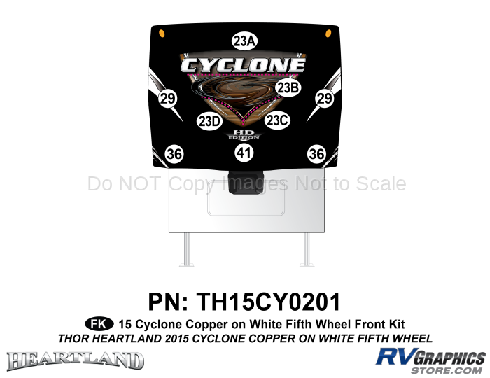 9 Piece 2014 Cyclone FW Front Graphics Kit Copper White Version