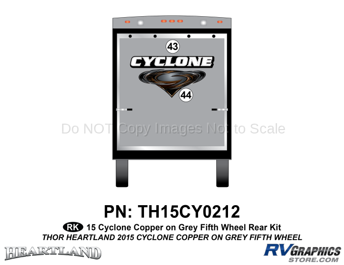 2 Piece 2014 Cyclone FW Rear Graphics Kit Copper Gray Version
