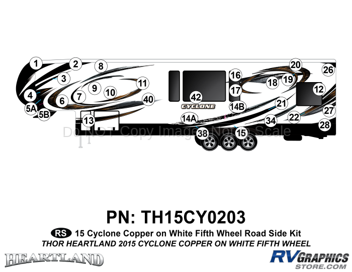 31 Piece 2014 Cyclone FW Roadside Graphics Kit Copper White Version