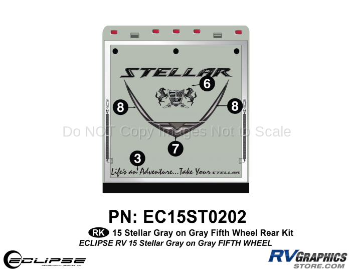 2015 Gray on Gray Stellar FW Rear Graphics Kit