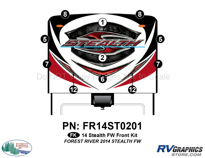 11 Piece 2014 Stealth FW Front Graphics Kit