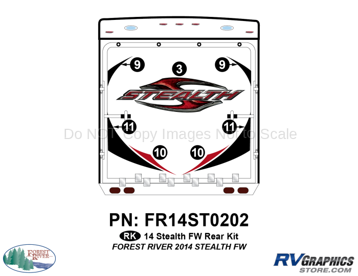 7 Piece 2014 Stealth FW Rear Graphics Kit