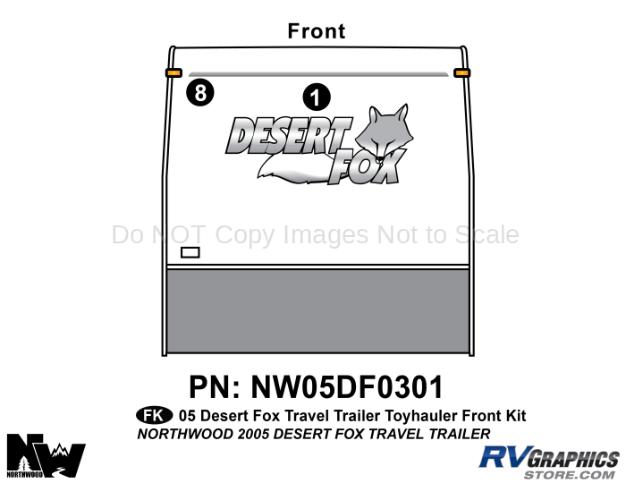 2 piece 2005 Desert Fox TT Front Graphics Kit
