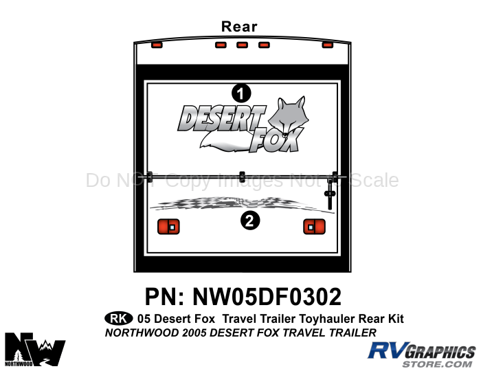 3 piece 2005 Desert Fox TT Rear Graphics Kit
