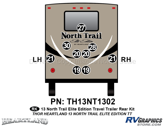9 Piece 2013 North Trail Elite Edition TT Rear Graphics Kit