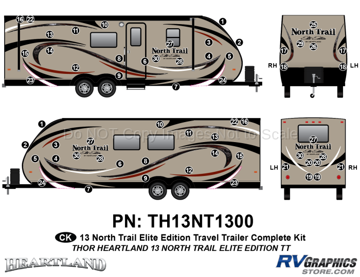 56 Piece 2013 North Trail Elite Edition TT Complete Graphics Kit