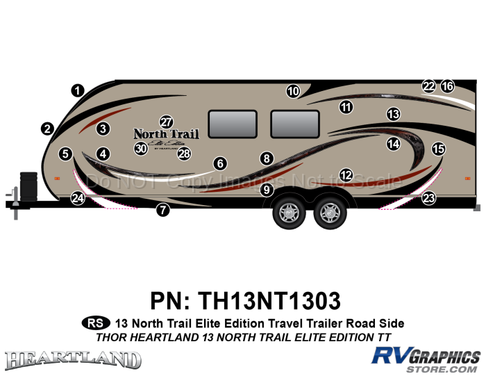 20 Piece 2013 North Trail Elite Edition TT Roadside Graphics Kit