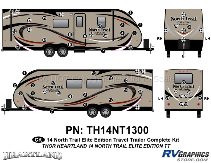60 piece 2014 North Trail Elite Edition TT Complete Graphics Kit