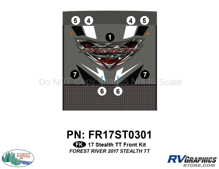 8 Piece 2017 Stealth TT-Lg Front Graphics Kit
