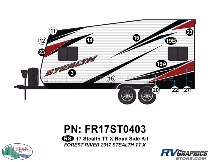 13 Piece 2017 Stealth TT-Sm X Roadside Graphics Kit