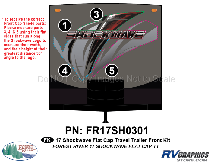 4 Piece 2017 Shockwave TT Flat Cap Front Graphics Kit