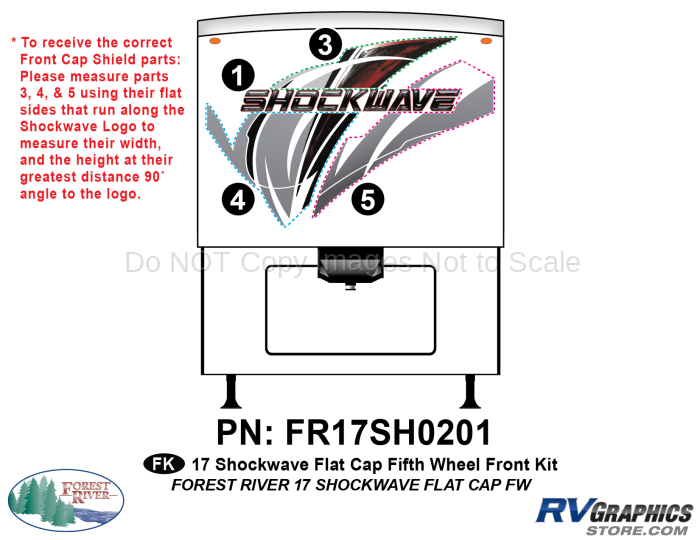 4 Piece 2017 Shockwave FW Flat Cap Front Graphics Kit