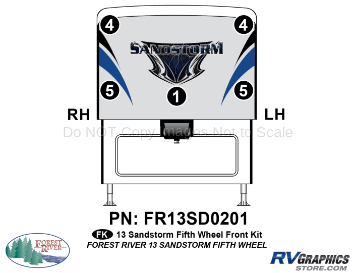 5 Piece 2013 Sandstorm FW Front Graphics Kit