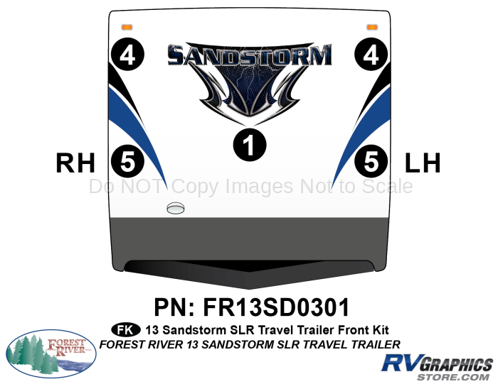 5 Piece 2013 Sandstorm SLR Lg TT Front Graphics Kit