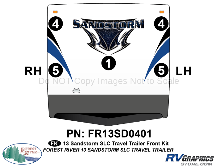 5 Piece 2013 Sandstorm SLC Med TT Front Graphics Kit