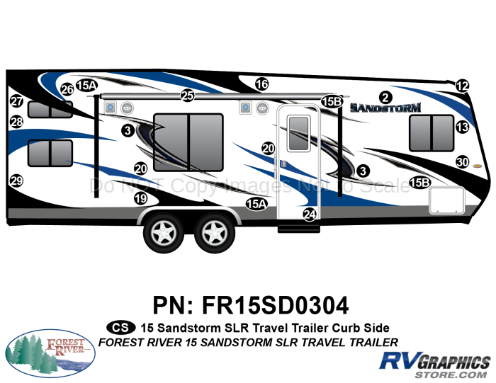 20 Piece 2015 Sandstorm SLR Lg TT Curbside Graphics Kit