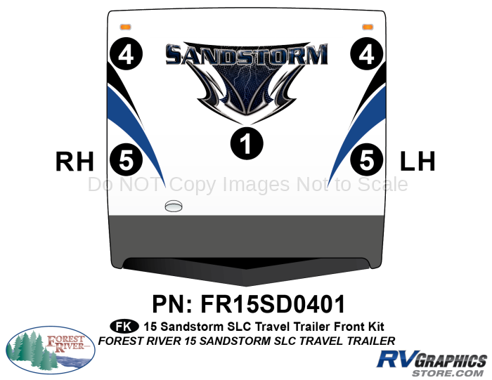 5 Piece 2015 Sandstorm SLC Med TT Front Graphics Kit
