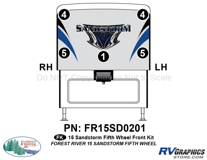 5 Piece 2015 Sandstorm FW Front Graphics Kit