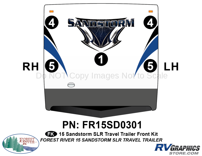 5 Piece 2015 Sandstorm SLR Lg TT Front Graphics Kit
