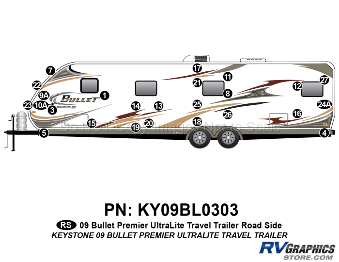 25 Piece 2009 Bullet TT Roadside Graphics Kit