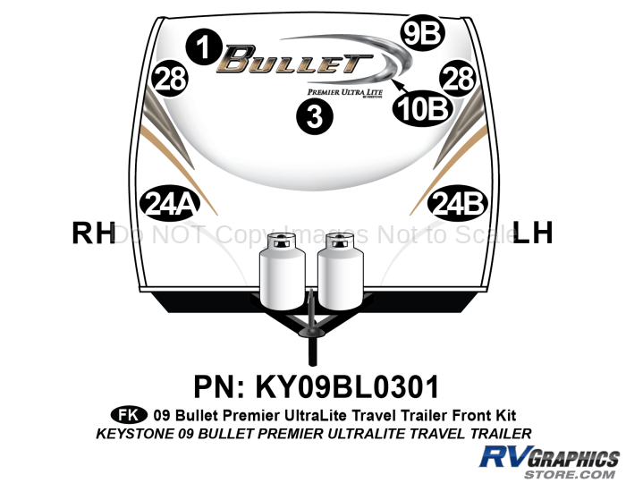 8 Piece 2009 Bullet TT Front Graphics Kit
