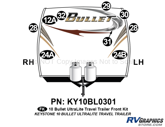 9 Piece 2010 Bullet TT Front Graphics Kit