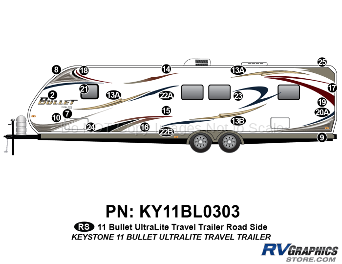 2011 Bullet Travel Trailer Roadside Graphics Kit
