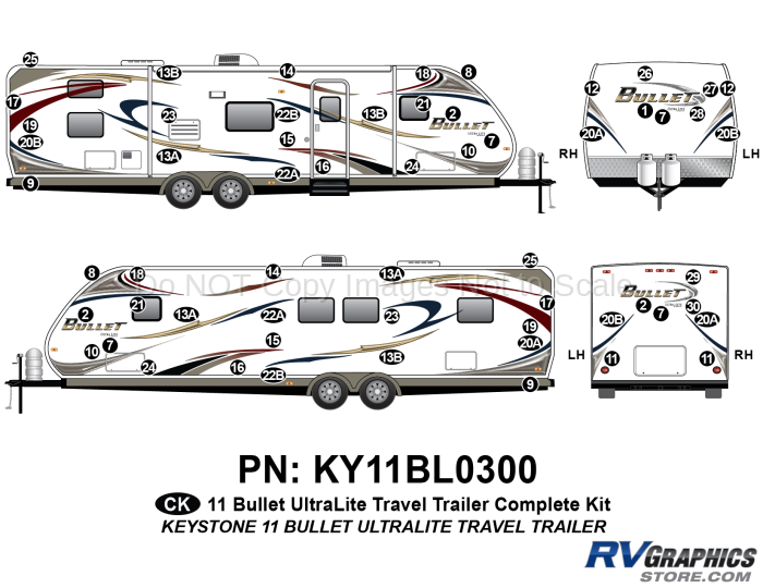 2011 Bullet Travel Trailer Complete Graphics Kit