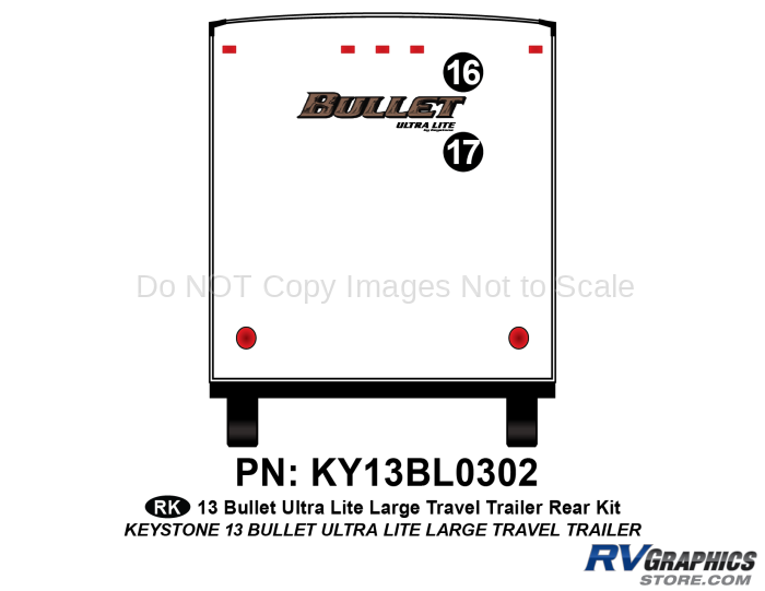 2 Piece 2013 Bullet Lg Travel Trailer Rear Graphics Kit