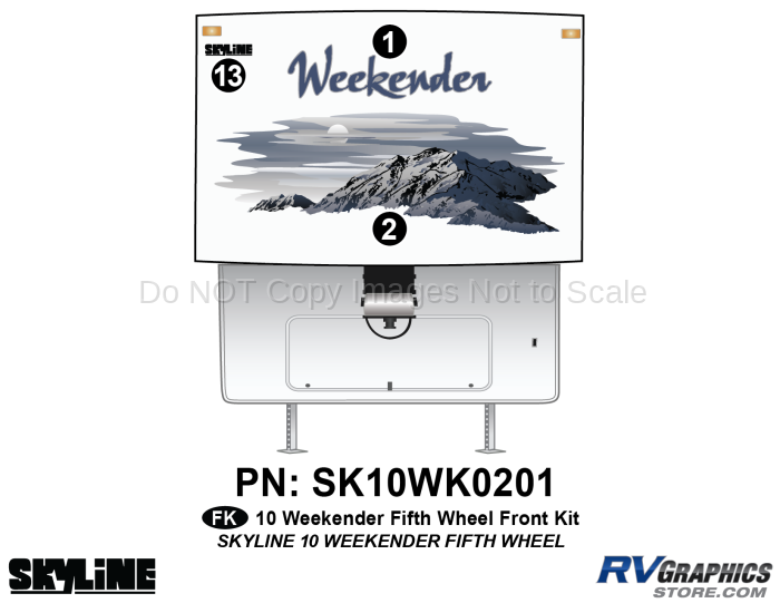 3 Piece 2010 Weekender FW Front Graphics Kit