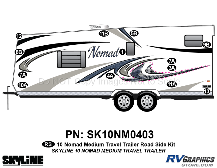 13 Piece 2010 Nomad Med TT Roadside Graphics Kit